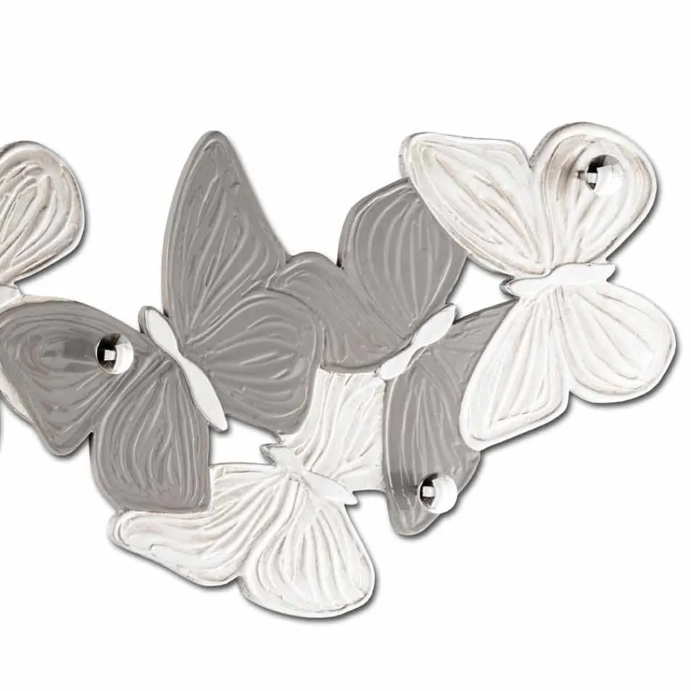 Viadurini Decor Wandgarderobe-Design Schmetterlingen-Wandgarderobe mit fünf Knöpfen made in Italy Brice