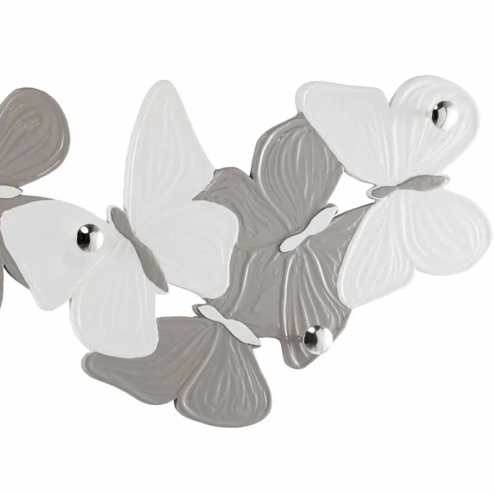 Viadurini Decor Wandgarderobe-Design Schmetterlingen-Wandgarderobe mit fünf Knöpfen made in Italy Brice