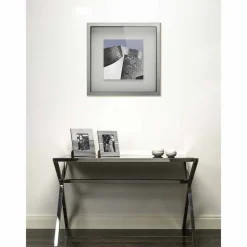 Viadurini Living Design Schreibtische-Design Schreibtisch aus Stahl und glänzend schwarzem Glas L120xH75cm Millon