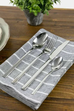 Viadurini Kitchen Besteck Set-Design Servierbesteck aus Satin Stahl 24 Stück komplett - Fayette