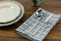 Viadurini Kitchen Besteck Set-Design Servierbesteck aus Satin Stahl 24 Stück komplett - Fayette