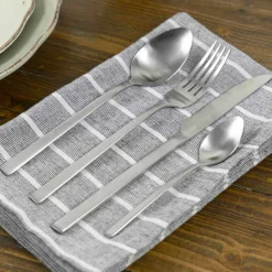 Viadurini Kitchen Besteck Set-Design Servierbesteck aus Satin Stahl 24 Stück komplett - Fayette