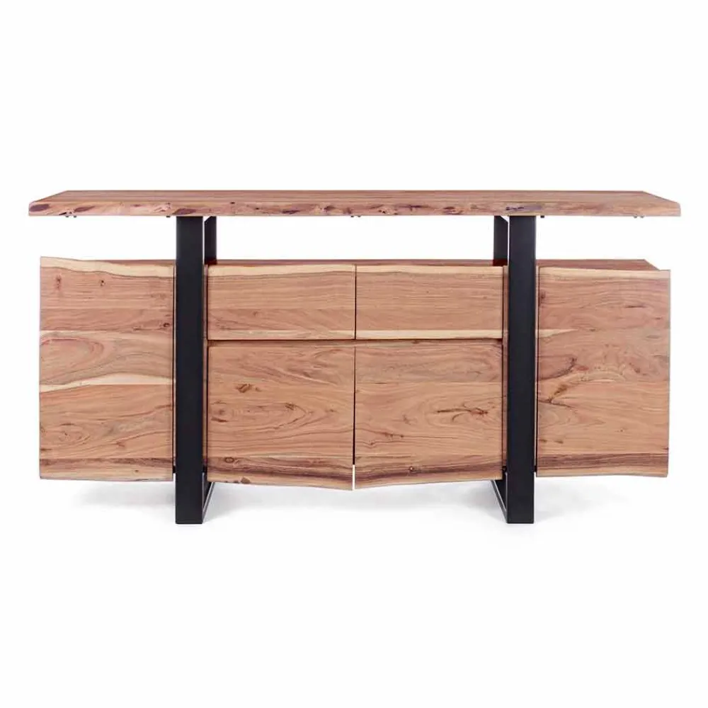 Viadurini Living Anrichte-Design Sideboard aus Akazienholz und Homemotion lackiertem Stahl - Lanza