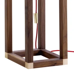 Grilli Designer Stehlampen-Design Stehlampe aus Onyx und Holz York in Italien hergestellt