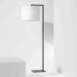 Viadurini Lighting Moderne Stehlampen-Design Stehleuchte aus Metall mit Leinen Lampenschirm Made in Italy - Bali