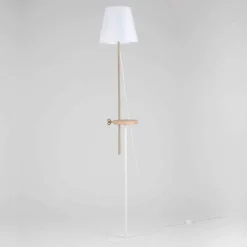 Viadurini Lighting Designer Stehlampen-Design Stehleuchte aus Stahl, Esche und Messing Made in Italy - Pitulla