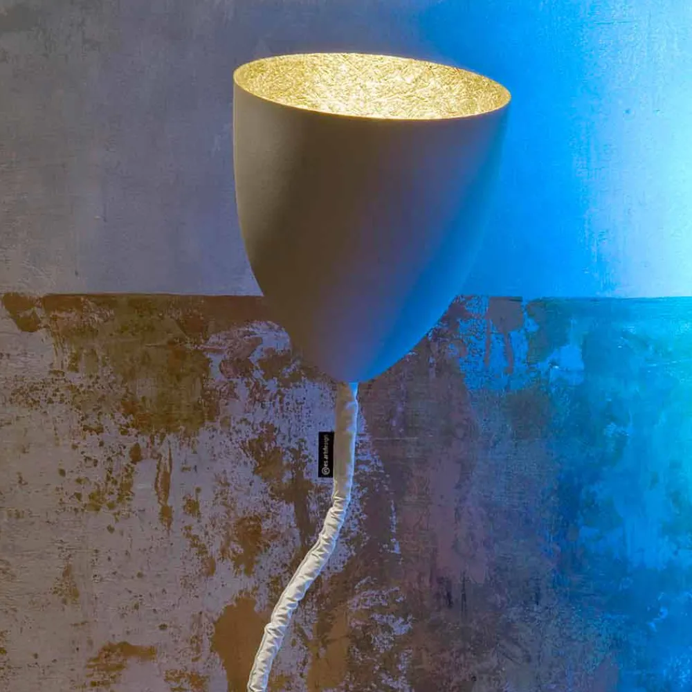 In-es.artdesign Moderne Stehlampen-Design Stehleuchte Blume Gemalter Beton