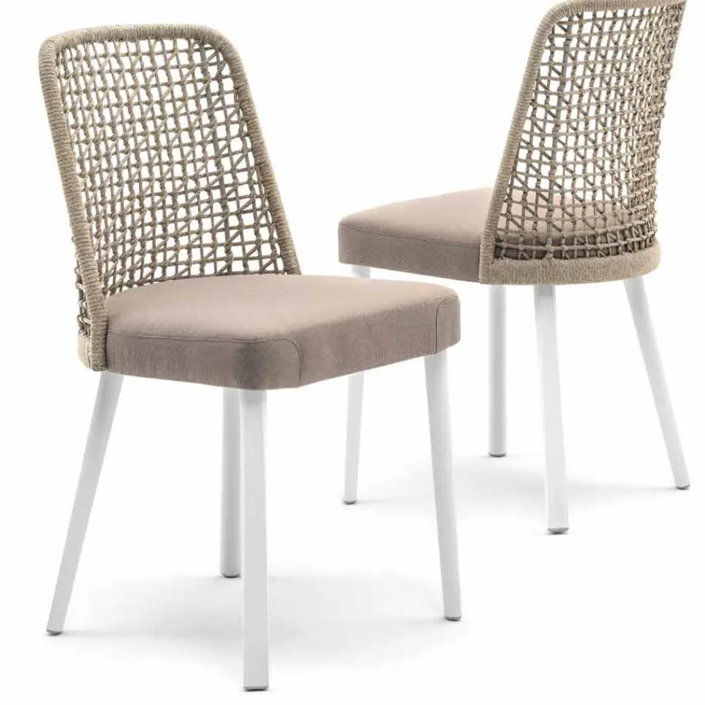 Varaschin Gartenstühle Metall-Design Stuhl aus Stoff und Aluminium Emma