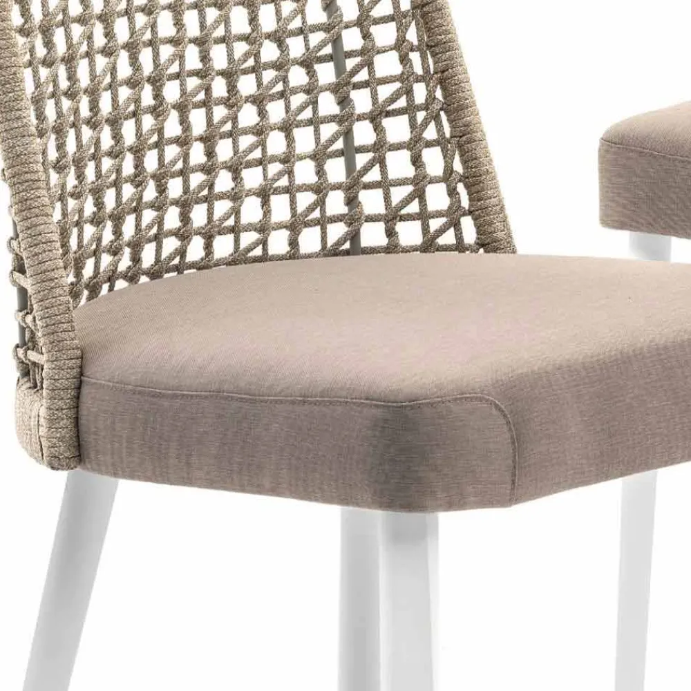 Varaschin Gartenstühle Metall-Design Stuhl aus Stoff und Aluminium Emma