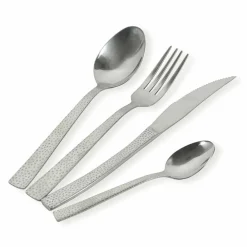Viadurini Kitchen Besteck Set-Design 24-teiliges Besteck aus Stahl mit Schildkröteneffekt - Rock