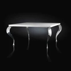 Viadurini Living Esstische Nach Mass-Design Tisch viereckig aus MDF und Stahl verchromt Luigi