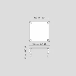 Viadurini Living Esstische Nach Mass-Design Tisch viereckig aus MDF und Stahl verchromt Luigi