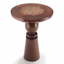 Viadurini Living Klassische Couchtische-Design Tischchen, Tischplatte aus Messing, Durchmesser 45cm, Sanni