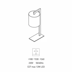 Viadurini Lighting Moderne Tischlampen-Design Tischlampe aus Metall und weißem Leinen Made in Italy - Bali