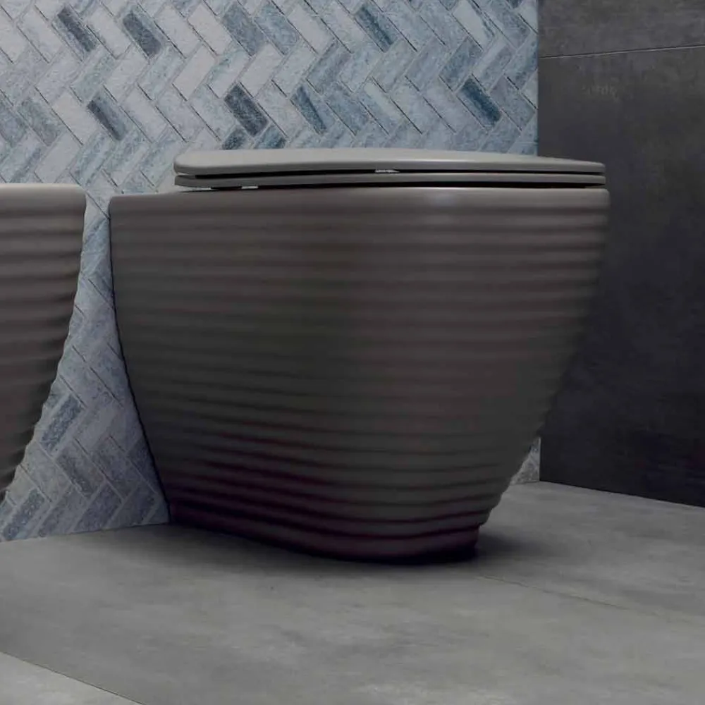 Viadurini Bathroom Wc-Design Toilettenvase aus weißer oder farbiger Keramik Trabia