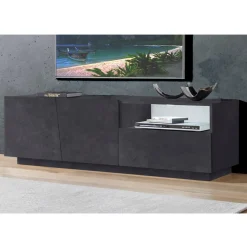 Viadurini Living Tv-Möbel-Design TV-Schrank aus Holz 2 Türen 1 Schublade und offenes Fach - Joris