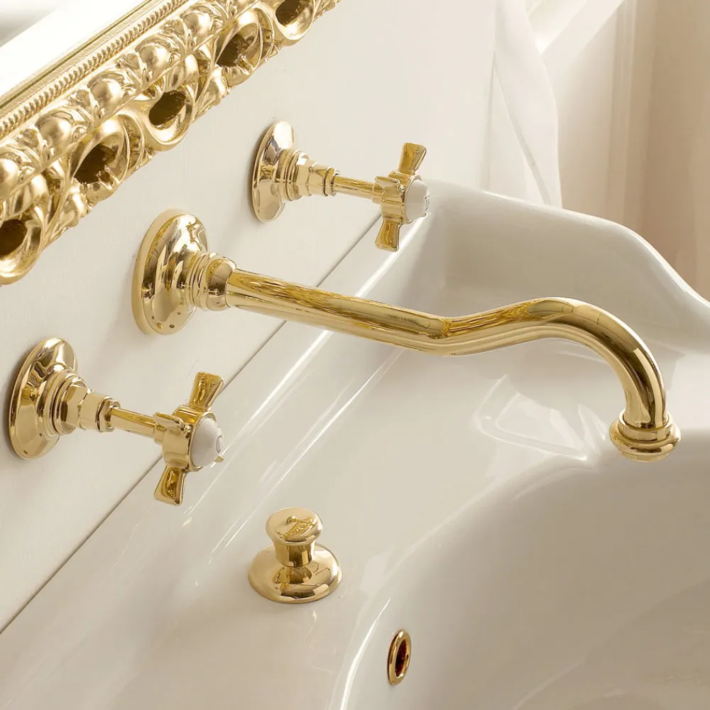 Viadurini Bathroom Waschbeckenarmaturen-Design und Vintage Made in Italy Waschbecken/Wandarmatur