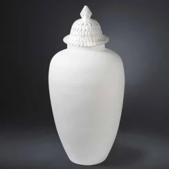 Viadurini Living Deko Vasen-Design Vase aus weißer Keramik mit handgefertigter Dekoration aus Italien - Verio