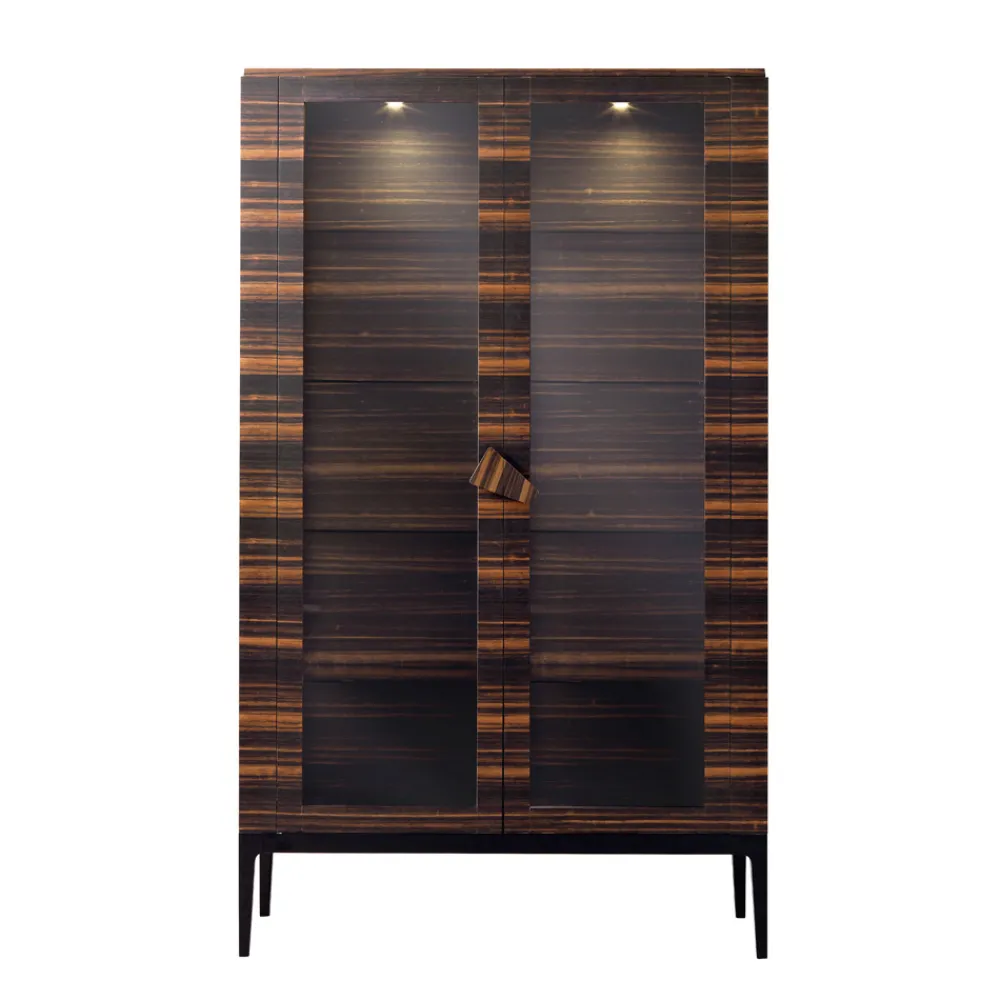 Grilli Vitrinen-Design Vitrin aus Massivholz mit 2 Türen in Italien hergestellt