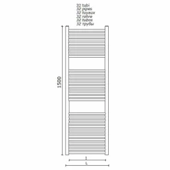 Viadurini Radiators Handtuchheizkörper Wasser-Design Wandmontage Handtuchheizung aus Edelstahl für Badezimmer bis 483 W - Italo