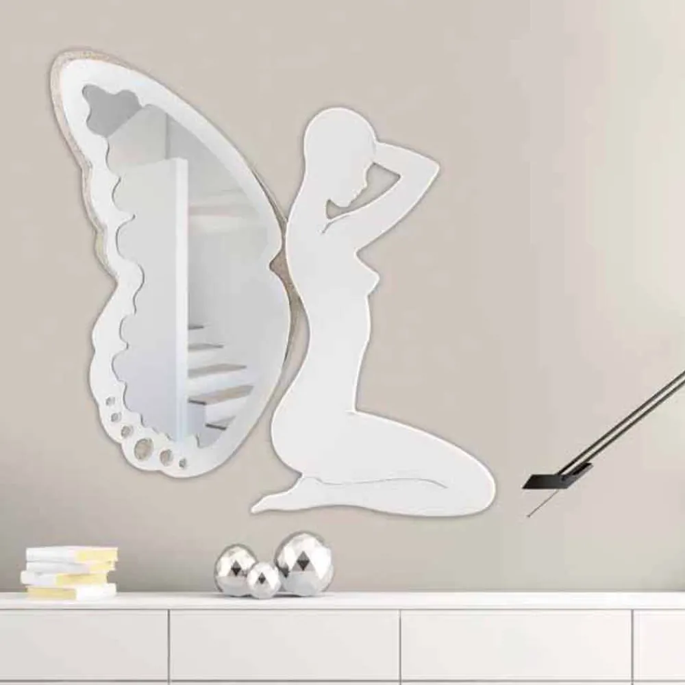 Viadurini Decor Wandspiegel-Design Wandspiegel Trilli Bianca