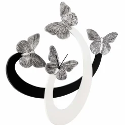 Viadurini Decor Wanduhren-Design Wanduhr Zenia elfenbeinfarben/schwarz handgefertigt in Italien