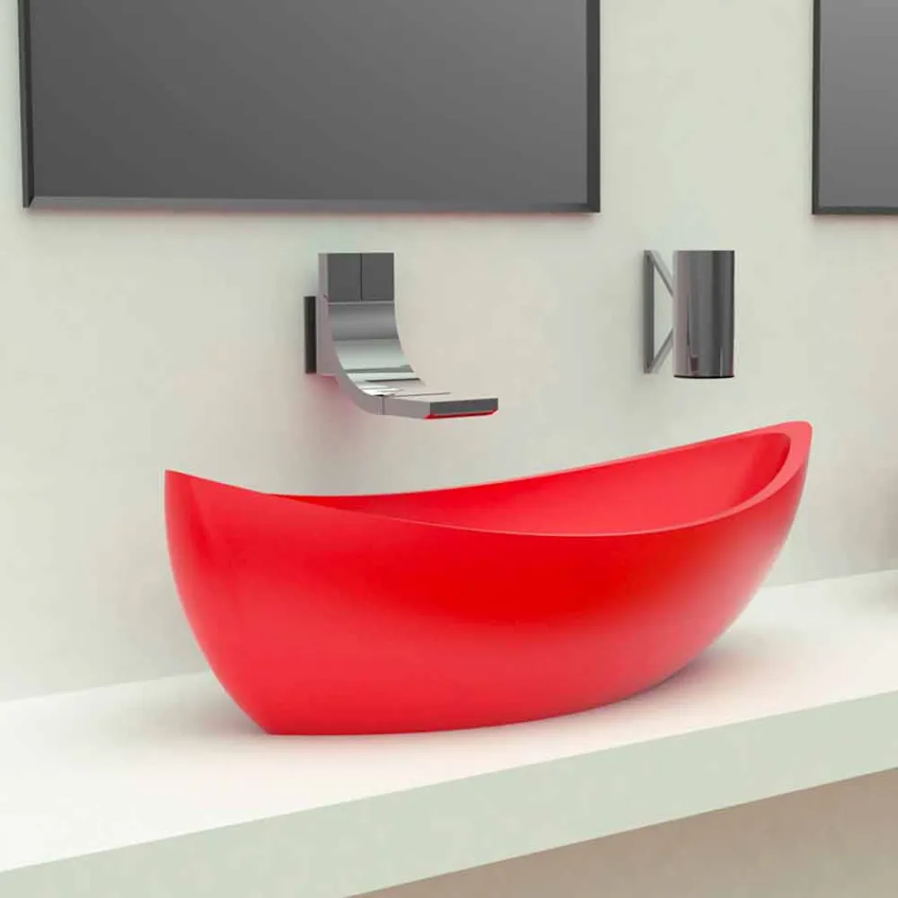 Viadurini Design Farbige Waschbecken-Design Waschbecken aus Solid Surface® Sashimi Made in Italy
