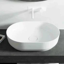 Viadurini Bathroom Design Waschbecken Aus Solid Surface-Design Waschbecken freestanding in Italien hergestellt Dalmine Medium