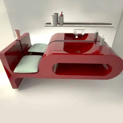 Viadurini Design Design Waschbecken Aus Solid Surface-Design Waschbecken weiß, schwarz oder bordeaux Garfish