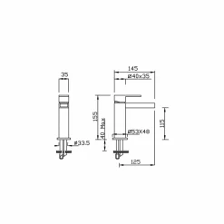 Viadurini Taps Waschbeckenarmaturen-Design Waschtischmischer ohne Abfluss Made in Italy - Bibo