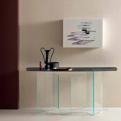 Viadurini Living Konsolentisch Flur-Design Wohnzimmer Consolle aus Keramik und Glas Made in Italy - Zufällig