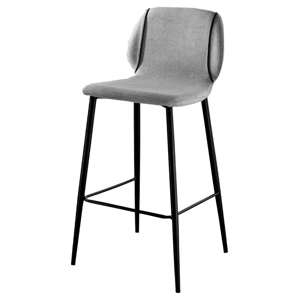 Viadurini Living Küchenhocker-Design Wohnzimmer Hocker aus Stoff mit Kante und Anthrazit Metall - Scarat