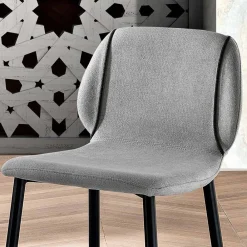 Viadurini Living Küchenhocker-Design Wohnzimmer Hocker aus Stoff mit Kante und Anthrazit Metall - Scarat