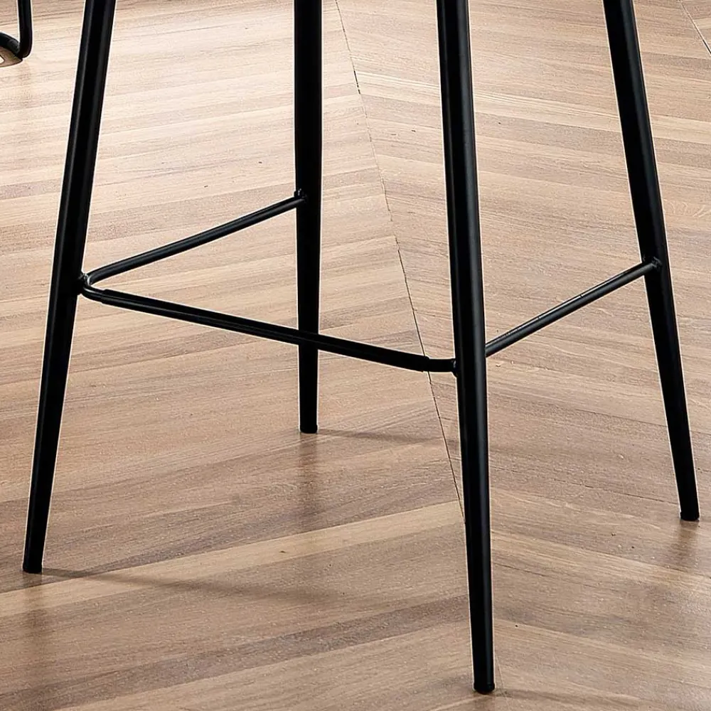 Viadurini Living Küchenhocker-Design Wohnzimmer Hocker aus Stoff mit Kante und Anthrazit Metall - Scarat