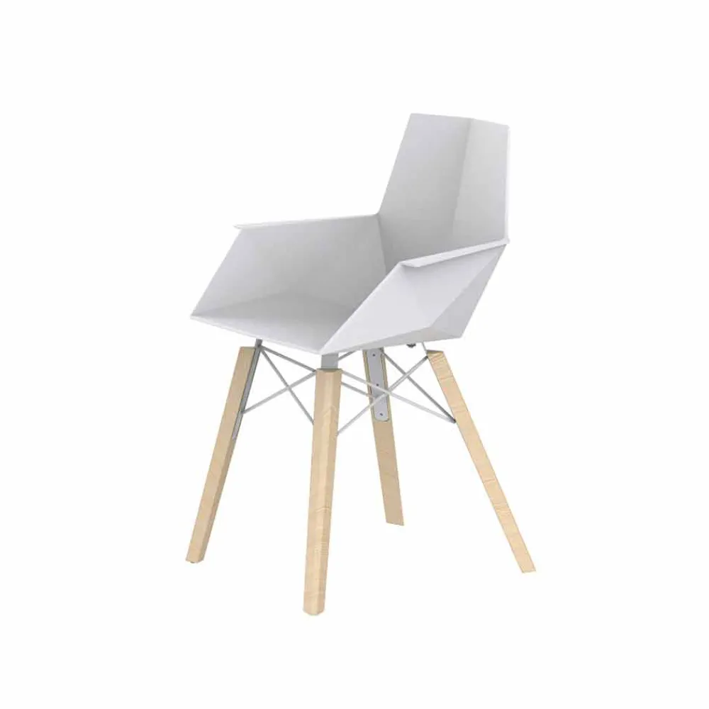 Vondom Design Stühle-Design Wohnzimmer Sessel aus Polypropylen und Holz - Faz Wood von