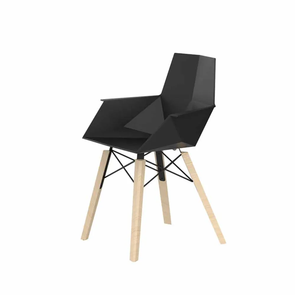 Vondom Design Stühle-Design Wohnzimmer Sessel aus Polypropylen und Holz - Faz Wood von