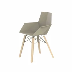 Vondom Design Stühle-Design Wohnzimmer Sessel aus Polypropylen und Holz - Faz Wood von