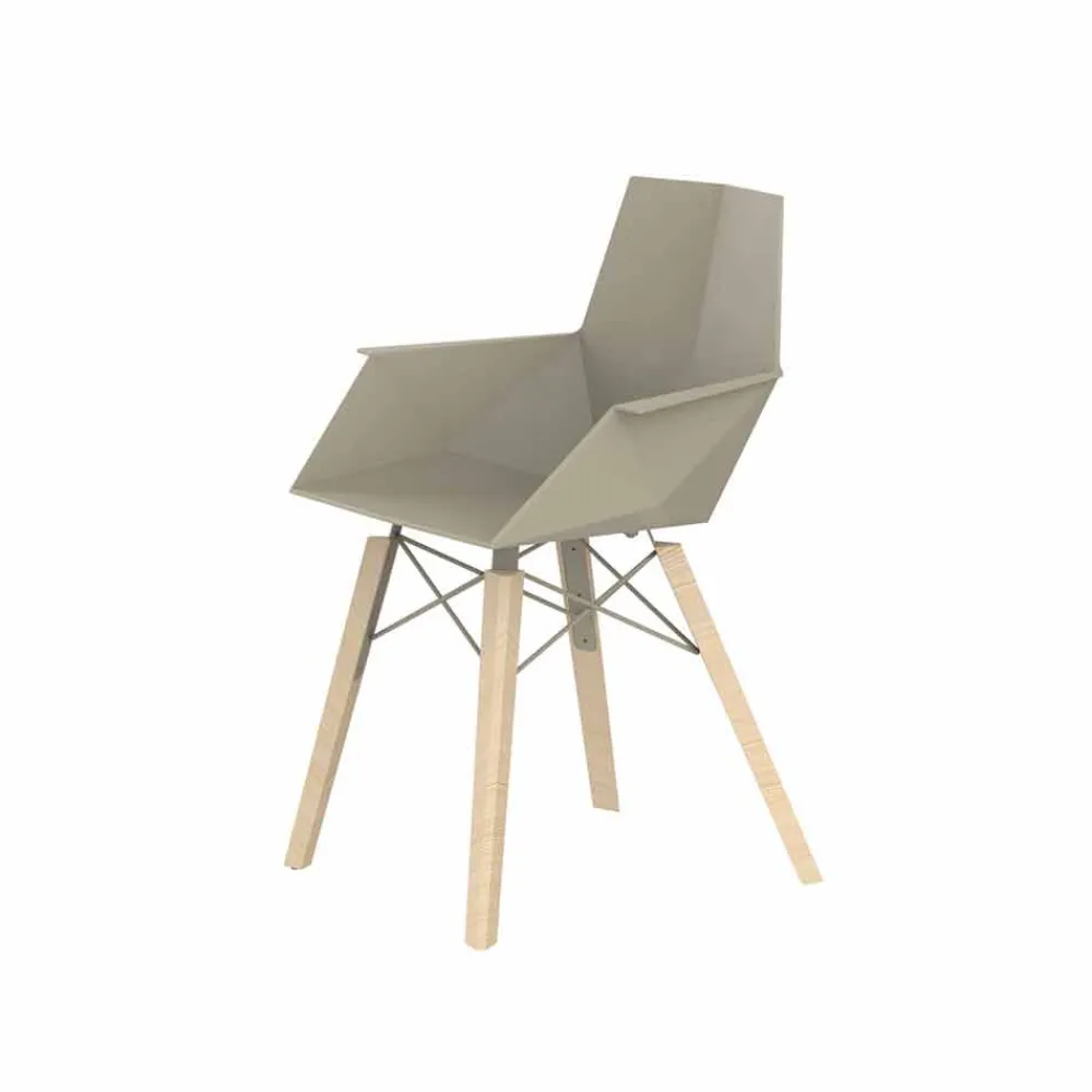 Vondom Design Stühle-Design Wohnzimmer Sessel aus Polypropylen und Holz - Faz Wood von