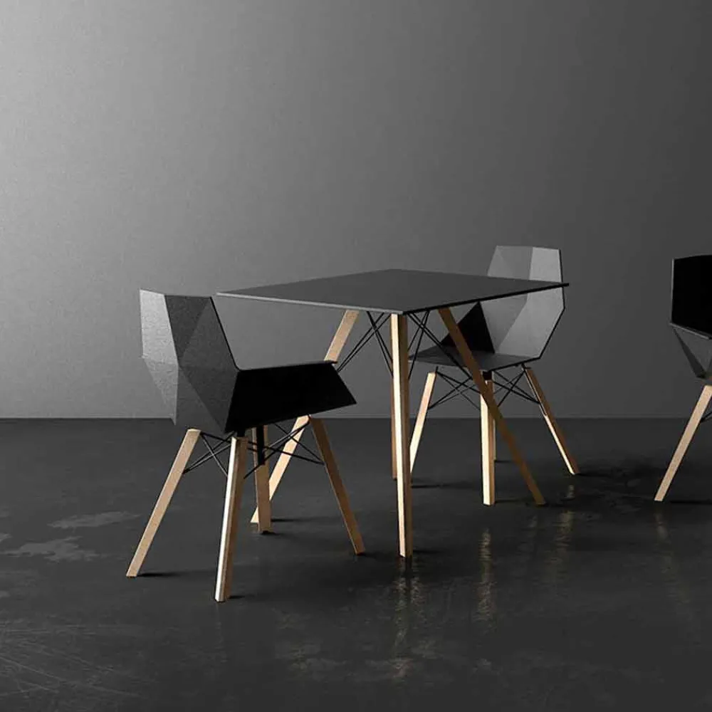Vondom Design Stühle-Design Wohnzimmer Sessel aus Polypropylen und Holz - Faz Wood von