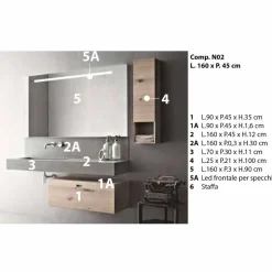 Viadurini Bathroom Badmöbel Hängend-Design Zusammensetzung für Badezimmer Moderne Hängemöbel Made in Italy - Farart2