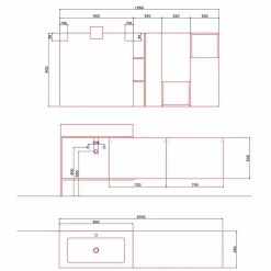 Viadurini Bathroom Badmöbel Hängend-Design Zusammensetzung für Badezimmer Moderne Hängemöbel Made in Italy - Farart2