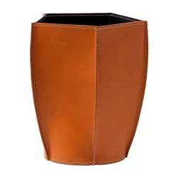 Limac Design Bürozubehör-Design-Abfalleimer aus regeneriertem Poligiono-Leder, hergestellt in Italien