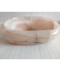 Viadurini Bathroom Steinwaschbecken-Design-Aufsatzwaschbecken aus rosa Onyx Stein Baffo, Einzelstück