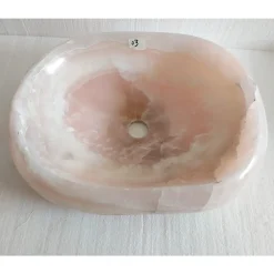 Viadurini Bathroom Steinwaschbecken-Design-Aufsatzwaschbecken aus rosa Onyx Stein Baffo, Einzelstück