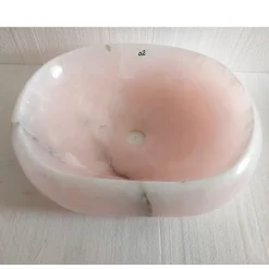 Viadurini Bathroom Steinwaschbecken-Design-Aufsatzwaschbecken aus rosa Onyx Stein Baffo, Einzelstück