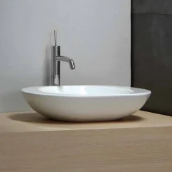 Viadurini Bathroom Keramikwaschbecken-Design-Aufsatzwaschbecken aus weißer oder farbiger Keramik Melle