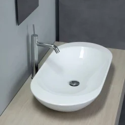 Viadurini Bathroom Keramikwaschbecken-Design-Aufsatzwaschbecken aus weißer oder farbiger Keramik Melle