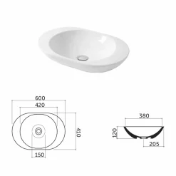 Viadurini Bathroom Keramikwaschbecken-Design-Aufsatzwaschbecken aus weißer oder farbiger Keramik Melle