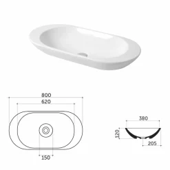 Viadurini Bathroom Keramikwaschbecken-Design-Aufsatzwaschbecken aus weißer oder farbiger Keramik Melle