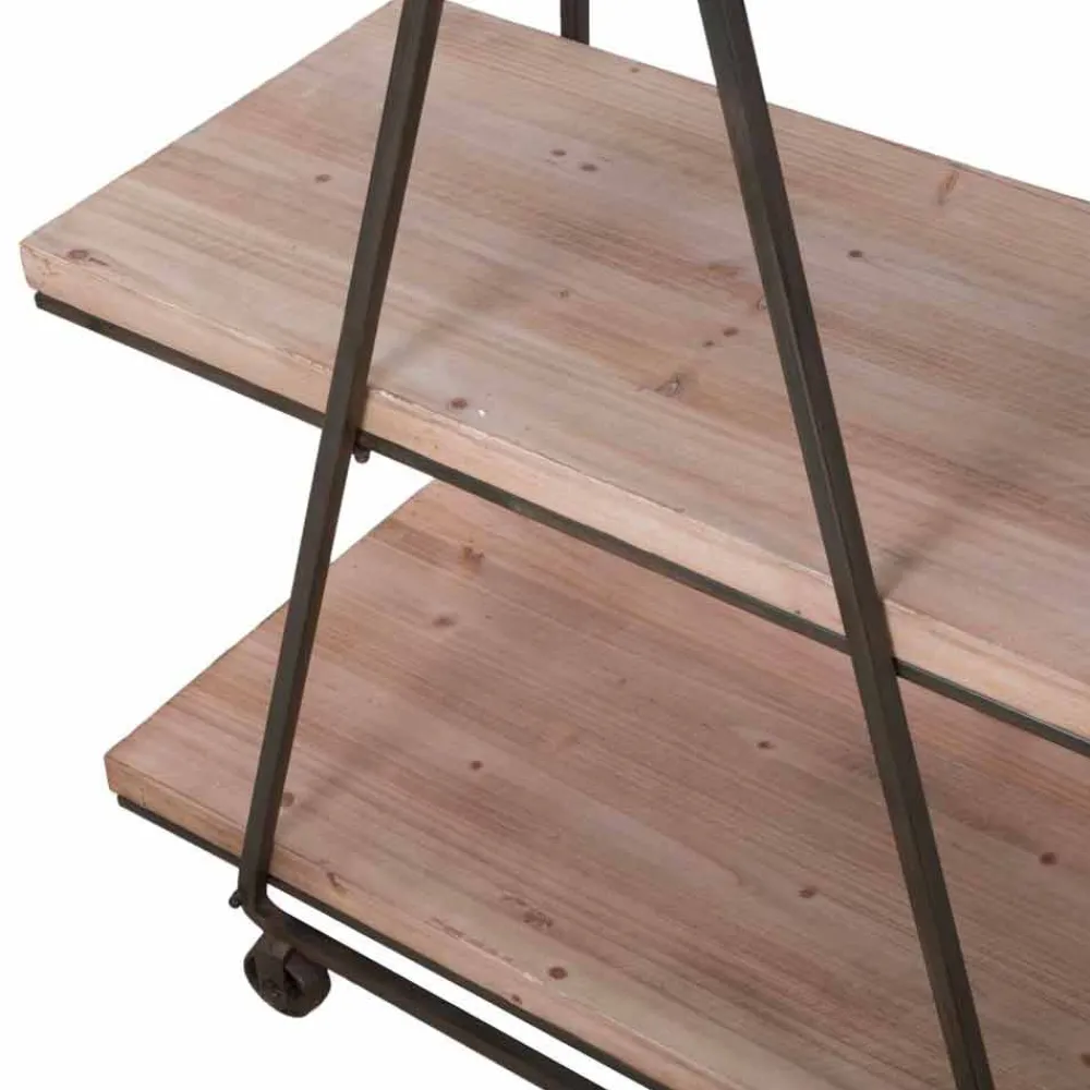 Viadurini Living Moderne Design Bücherregale-Design-Bodenregal im Industriestil aus Holz und Eisen - Soline